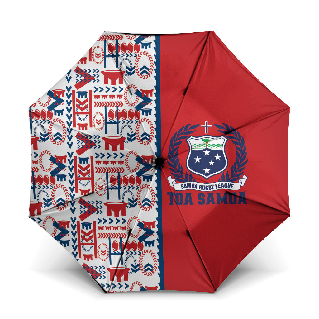 Samoan Warrior Island Heritage Umbrella Ocean Island Geometry Red Style LT9 One Size Folded 11.42 inch Opened Diameter 37.4 inch Red - Polynesian Pride