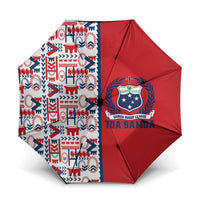 Samoan Warrior Island Heritage Umbrella Ocean Island Geometry Red Style LT9 One Size Folded 11.42 inch Opened Diameter 37.4 inch Red - Polynesian Pride