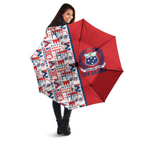 Samoan Warrior Island Heritage Umbrella Ocean Island Geometry Red Style LT9 - Polynesian Pride