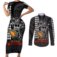 Aloha Spirit Ikaika Warrior Helmet Couples Matching Short Sleeve Bodycon Dress and Long Sleeve Button Shirt
