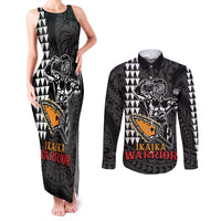 Aloha Spirit Ikaika Warrior Helmet Couples Matching Tank Maxi Dress and Long Sleeve Button Shirt
