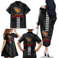 Aloha Spirit Ikaika Warrior Helmet Family Matching Off The Shoulder Long Sleeve Dress and Hawaiian Shirt LT9 - Polynesian Pride