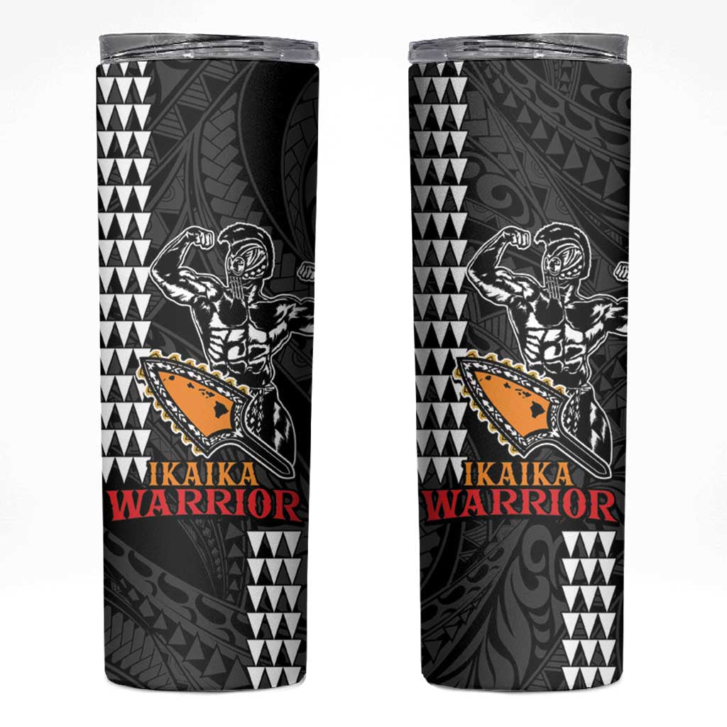 Aloha Spirit Ikaika Warrior Helmet Skinny Tumbler LT9 Black - Polynesian Pride