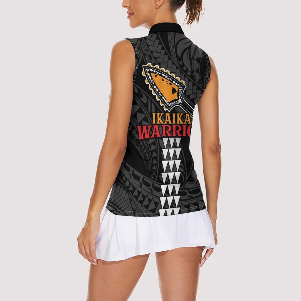 Aloha Spirit Ikaika Warrior Helmet Women Sleeveless Polo Shirt