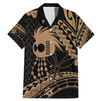 Ikaika Hawaiian Mythic Koa Tribal Warrior Family Matching Mermaid Dress and Hawaiian Shirt LT9 Dad's Shirt - Short Sleeve Gold - Polynesian Pride