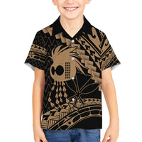 Ikaika Hawaiian Mythic Koa Tribal Warrior Family Matching Puletasi and Hawaiian Shirt