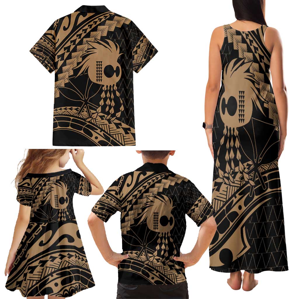 Ikaika Hawaiian Mythic Koa Tribal Warrior Family Matching Tank Maxi Dress and Hawaiian Shirt LT9 - Polynesian Pride