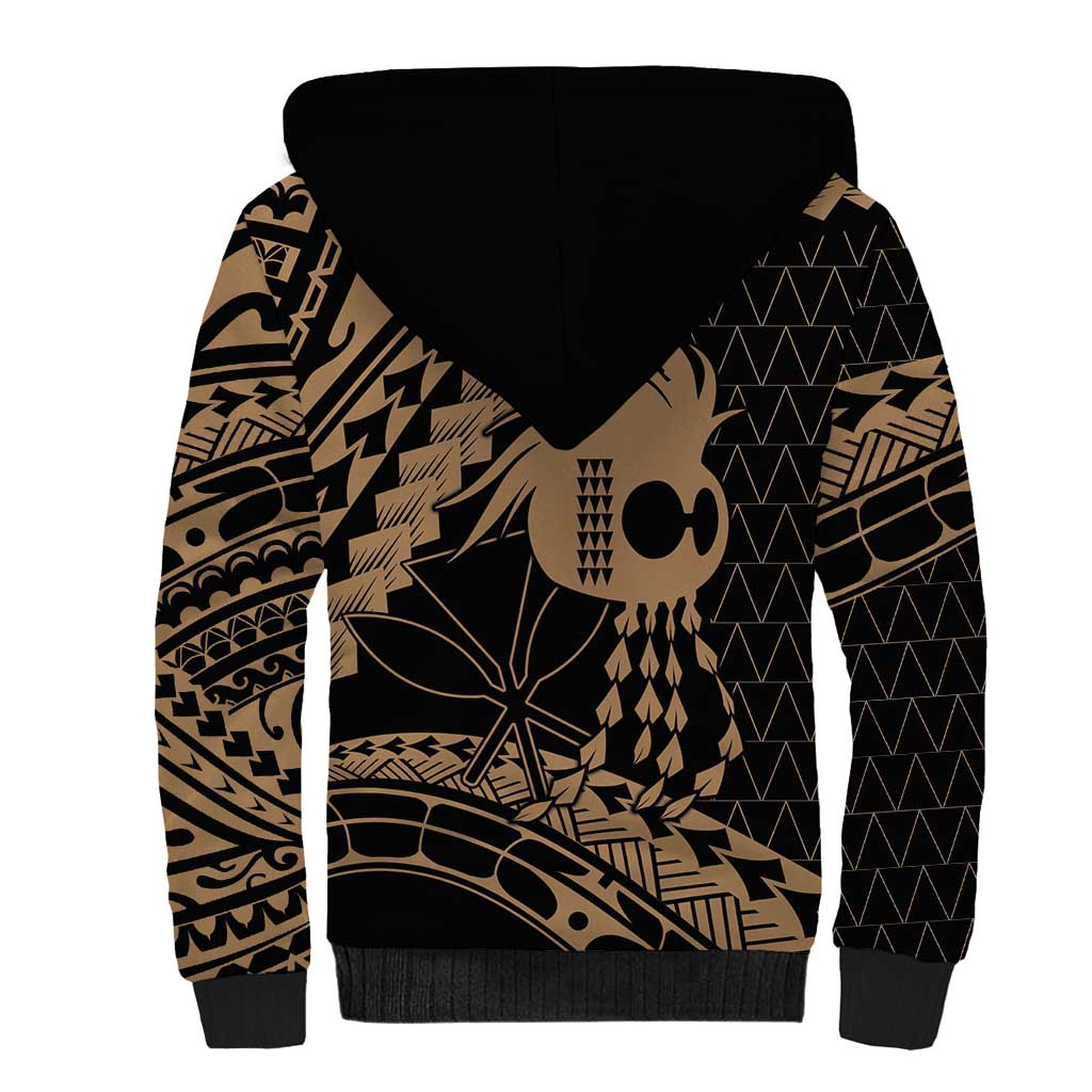 Ikaika Hawaiian Mythic Koa Tribal Warrior Sherpa Hoodie LT9 - Polynesian Pride