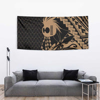 Ikaika Hawaiian Mythic Koa Tribal Warrior Tapestry