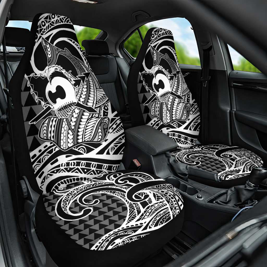 Koa Ikaika Warrior Helmet with Shark Car Seat Cover Black Kakau Style LT9 One Size Black - Polynesian Pride