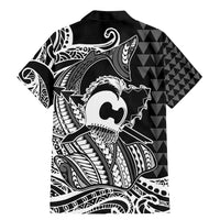 Koa Ikaika Warrior Helmet with Shark Family Matching Mermaid Dress and Hawaiian Shirt Black Kakau Style LT9 - Polynesian Pride