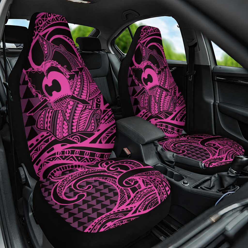 Koa Ikaika Warrior Helmet with Shark Car Seat Cover Pink Kakau Style LT9 One Size Pink - Polynesian Pride