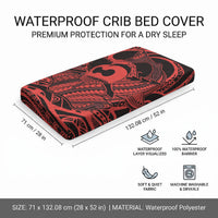 Koa Ikaika Warrior Helmet with Shark Baby Bed Cover Red Kakau Style LT9 - Polynesian Pride