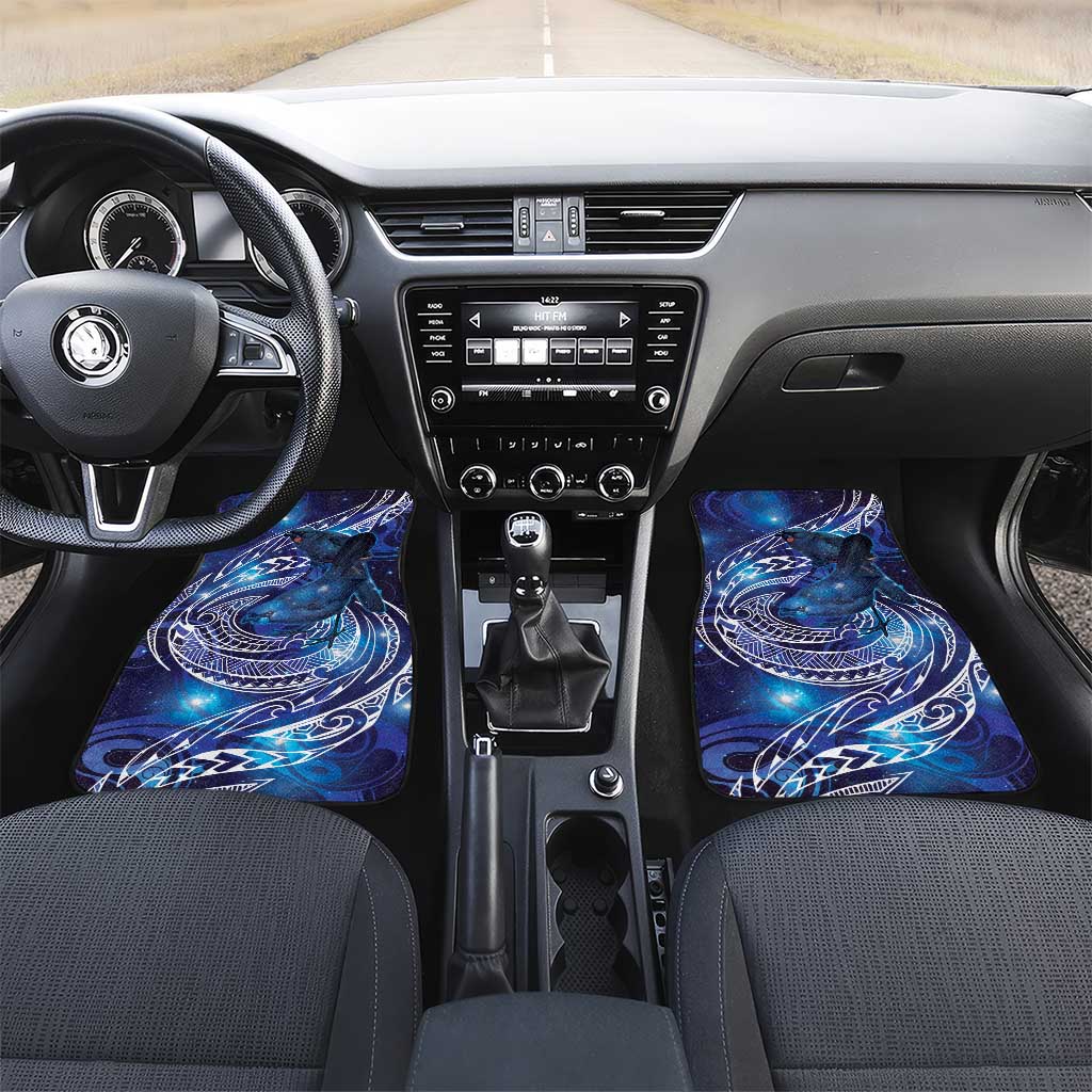 North Island Kokako and South Island Kokako Car Mats New Zealand Native Bird with Galaxy Vibe LT9 Set 2pcs - Front Galaxy - Polynesian Pride