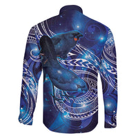 North Island Kokako and South Island Kokako Family Matching Mermaid Dress and Hawaiian Shirt New Zealand Native Bird with Galaxy Vibe LT9 - Polynesian Pride