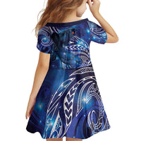 North Island Kokako and South Island Kokako Family Matching Puletasi and Hawaiian Shirt New Zealand Native Bird with Galaxy Vibe LT9 - Polynesian Pride