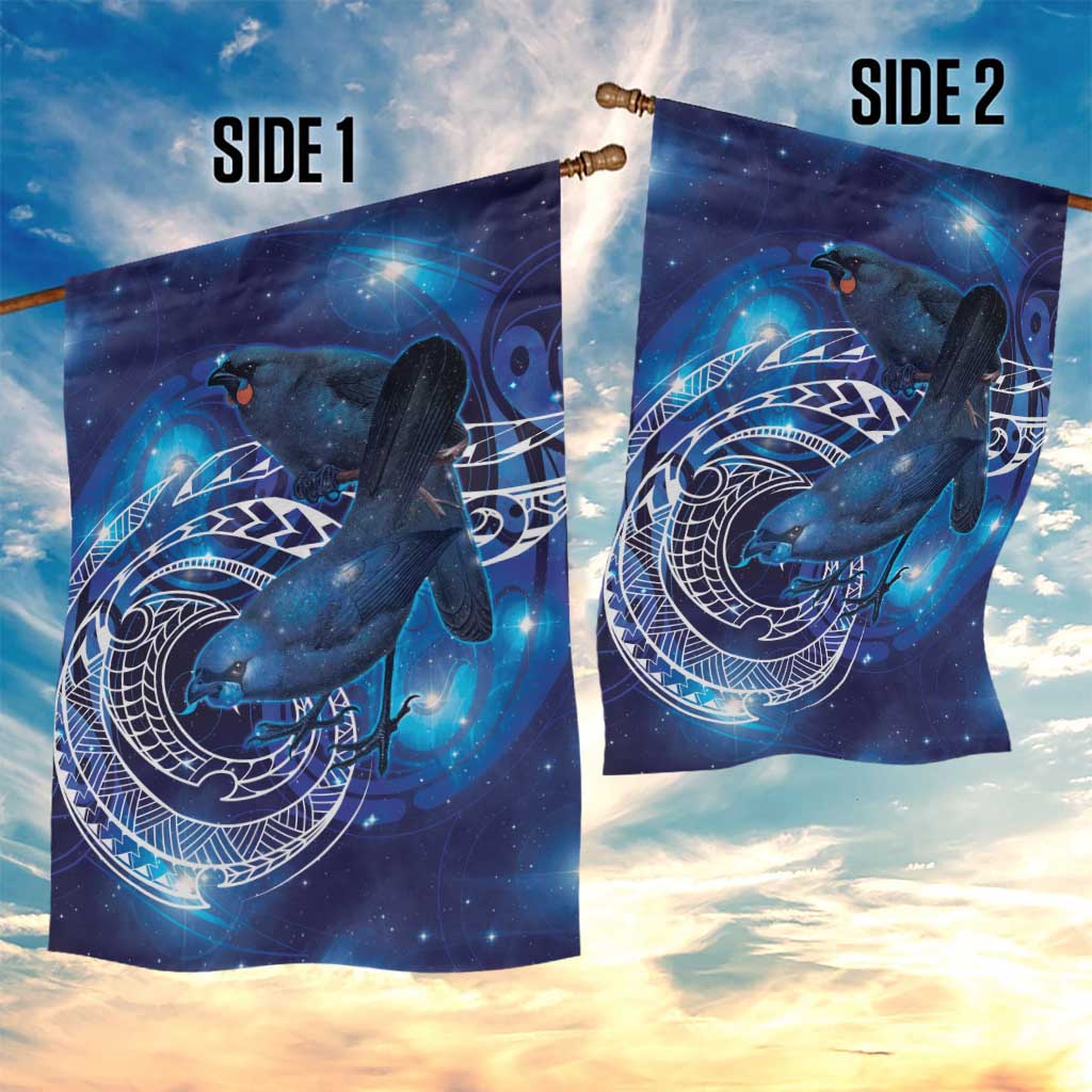 North Island Kokako and South Island Kokako Garden Flag New Zealand Native Bird with Galaxy Vibe LT9 - Polynesian Pride