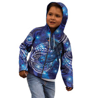 North Island Kokako and South Island Kokako Kid Hoodie New Zealand Native Bird with Galaxy Vibe LT9 - Polynesian Pride