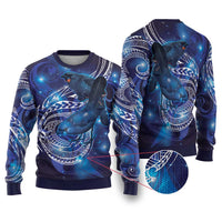 North Island Kokako and South Island Kokako Ugly Christmas Sweater New Zealand Native Bird with Galaxy Vibe LT9 Galaxy - Polynesian Pride