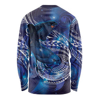 North Island Kokako and South Island Kokako Long Sleeve Shirt New Zealand Native Bird with Galaxy Vibe LT9 - Polynesian Pride
