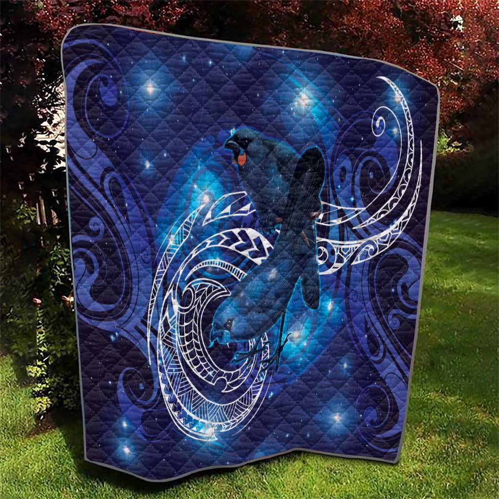North Island Kokako and South Island Kokako Quilt New Zealand Native Bird with Galaxy Vibe LT9 - Polynesian Pride