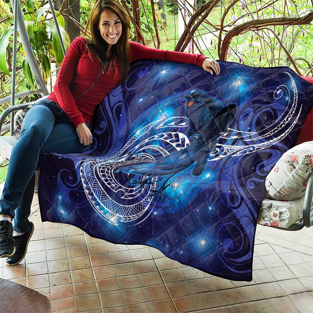 North Island Kokako and South Island Kokako Quilt New Zealand Native Bird with Galaxy Vibe LT9 - Polynesian Pride