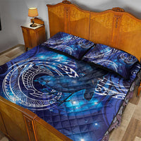 North Island Kokako and South Island Kokako Quilt Bed Set New Zealand Native Bird with Galaxy Vibe LT9 - Polynesian Pride