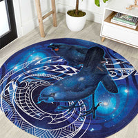 North Island Kokako and South Island Kokako Round Carpet New Zealand Native Bird with Galaxy Vibe LT9 Galaxy - Polynesian Pride