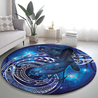 North Island Kokako and South Island Kokako Round Carpet New Zealand Native Bird with Galaxy Vibe LT9 - Polynesian Pride