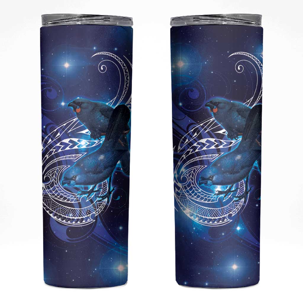 North Island Kokako and South Island Kokako Skinny Tumbler New Zealand Native Bird with Galaxy Vibe LT9 Galaxy - Polynesian Pride
