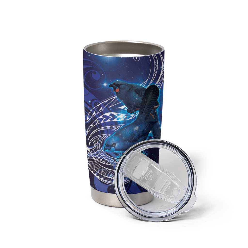 North Island Kokako and South Island Kokako Tumbler Cup New Zealand Native Bird with Galaxy Vibe LT9 - Polynesian Pride