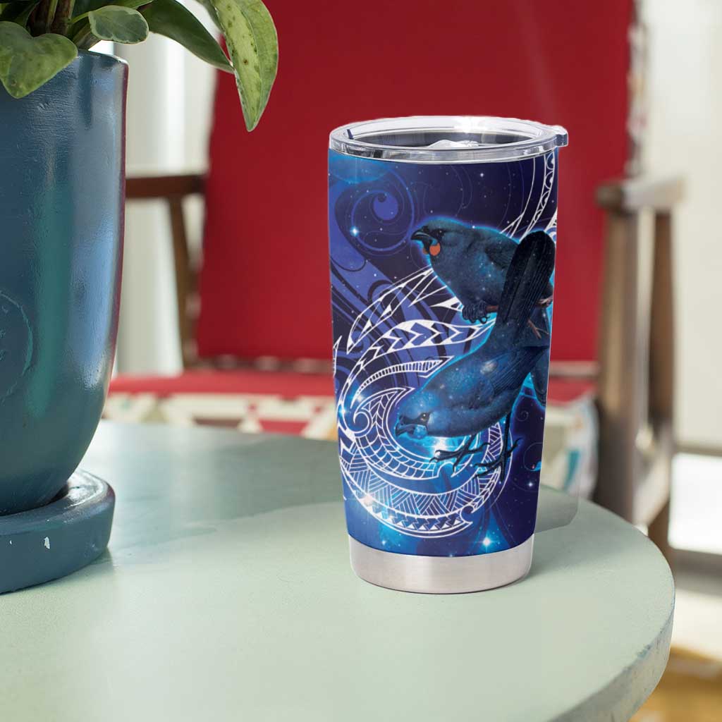 North Island Kokako and South Island Kokako Tumbler Cup New Zealand Native Bird with Galaxy Vibe LT9 - Polynesian Pride