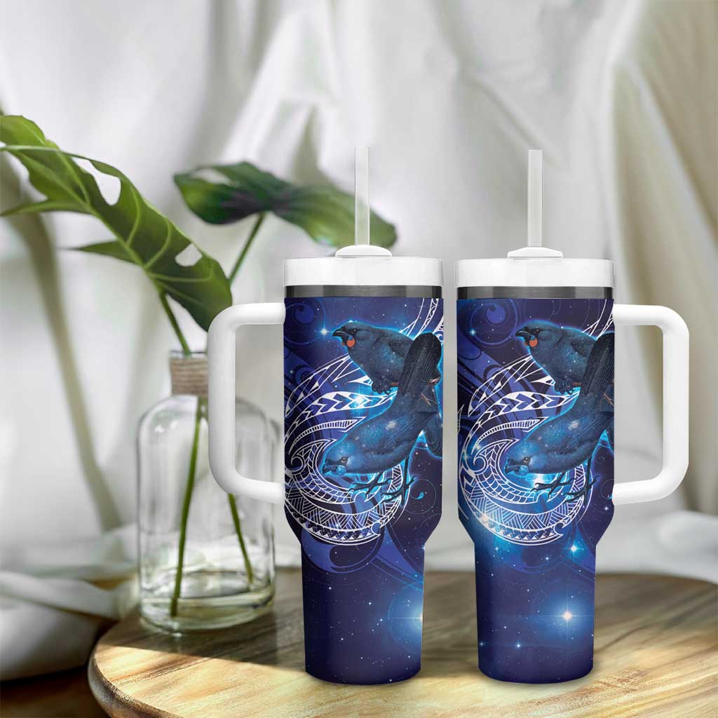 North Island Kokako and South Island Kokako Tumbler With Handle New Zealand Native Bird with Galaxy Vibe LT9 - Polynesian Pride