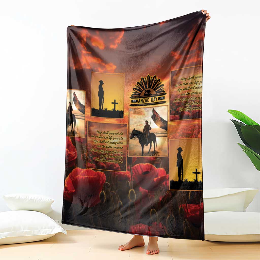 ANZAC Day Film Reel Lest We Forget Blanket Australia NZ Memorial