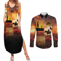 ANZAC Day Film Reel Lest We Forget Couples Matching Summer Maxi Dress and Long Sleeve Button Shirt Australia NZ Memorial