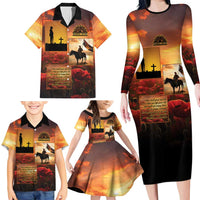 ANZAC Day Film Reel Lest We Forget Family Matching Long Sleeve Bodycon Dress and Hawaiian Shirt Australia NZ Memorial LT9 - Polynesian Pride