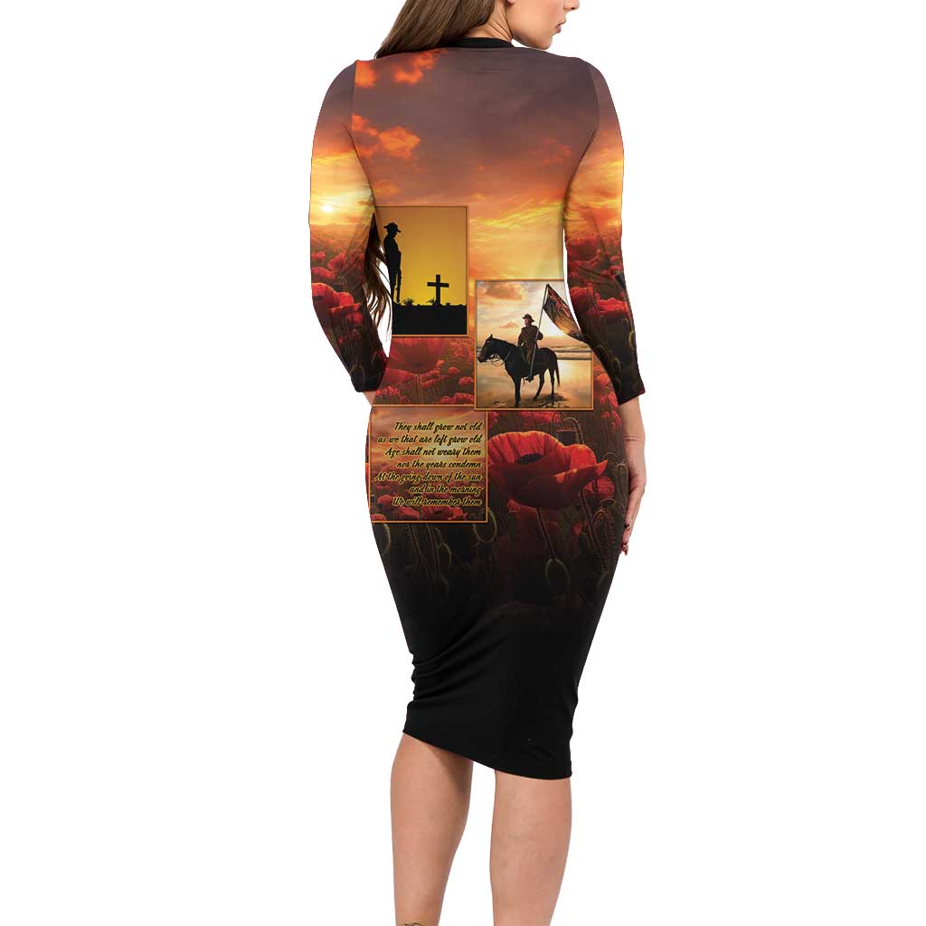 ANZAC Day Film Reel Lest We Forget Family Matching Long Sleeve Bodycon Dress and Hawaiian Shirt Australia NZ Memorial LT9 - Polynesian Pride
