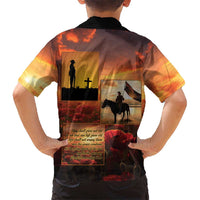 ANZAC Day Film Reel Lest We Forget Family Matching Off Shoulder Maxi Dress and Hawaiian Shirt Australia NZ Memorial LT9 - Polynesian Pride