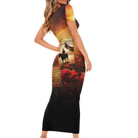 ANZAC Day Film Reel Lest We Forget Family Matching Short Sleeve Bodycon Dress and Hawaiian Shirt Australia NZ Memorial LT9 - Polynesian Pride
