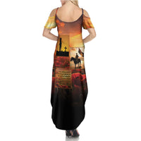 ANZAC Day Film Reel Lest We Forget Family Matching Summer Maxi Dress and Hawaiian Shirt Australia NZ Memorial LT9 - Polynesian Pride