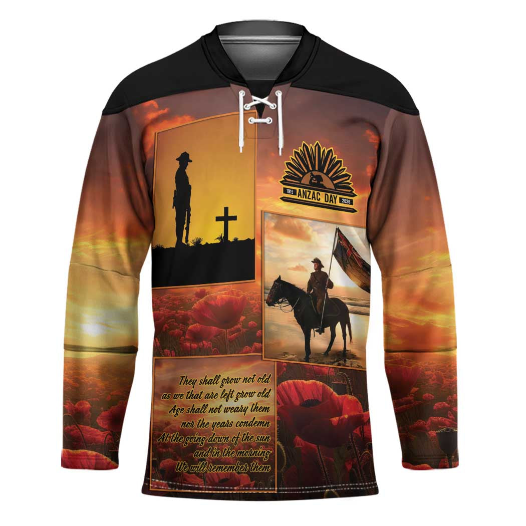 ANZAC Day Film Reel Lest We Forget Hockey Jersey Australia NZ Memorial