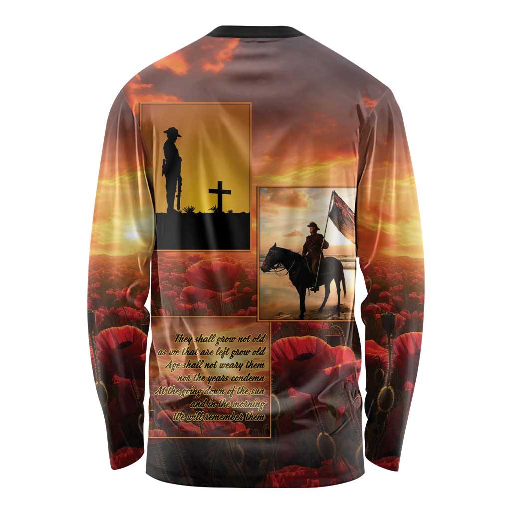 ANZAC Day Film Reel Lest We Forget Long Sleeve Shirt Australia NZ Memorial