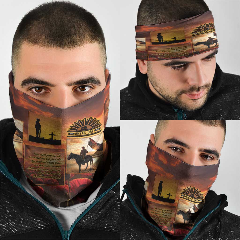ANZAC Day Film Reel Lest We Forget Neck Gaiter Australia NZ Memorial