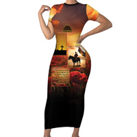 ANZAC Day Film Reel Lest We Forget Short Sleeve Bodycon Dress Australia NZ Memorial