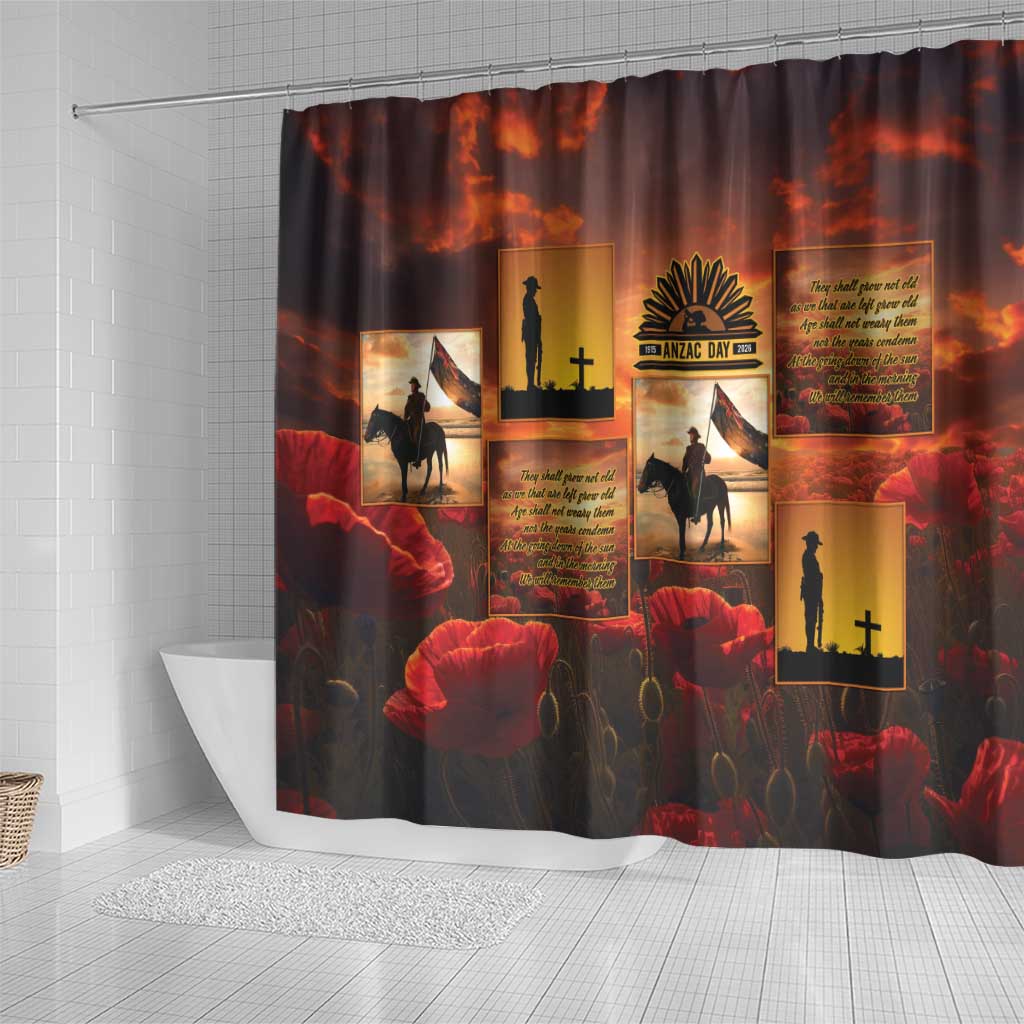 ANZAC Day Film Reel Lest We Forget Shower Curtain Australia NZ Memorial