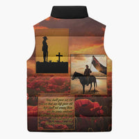 ANZAC Day Film Reel Lest We Forget Sleeveless Puffer Jacket Australia NZ Memorial