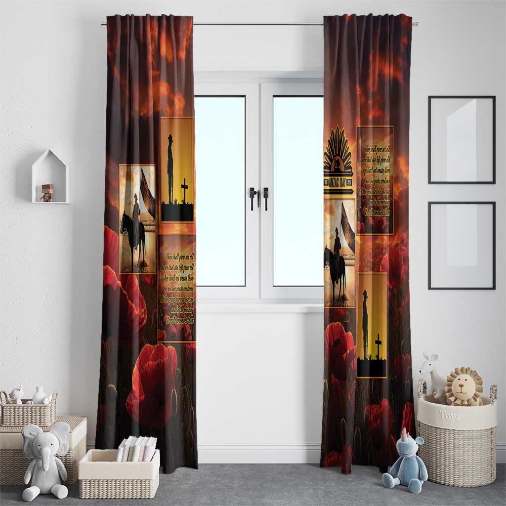 ANZAC Day Film Reel Lest We Forget Window Curtain Australia NZ Memorial