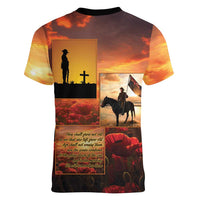 ANZAC Day Film Reel Lest We Forget Women V-Neck T-Shirt Australia NZ Memorial