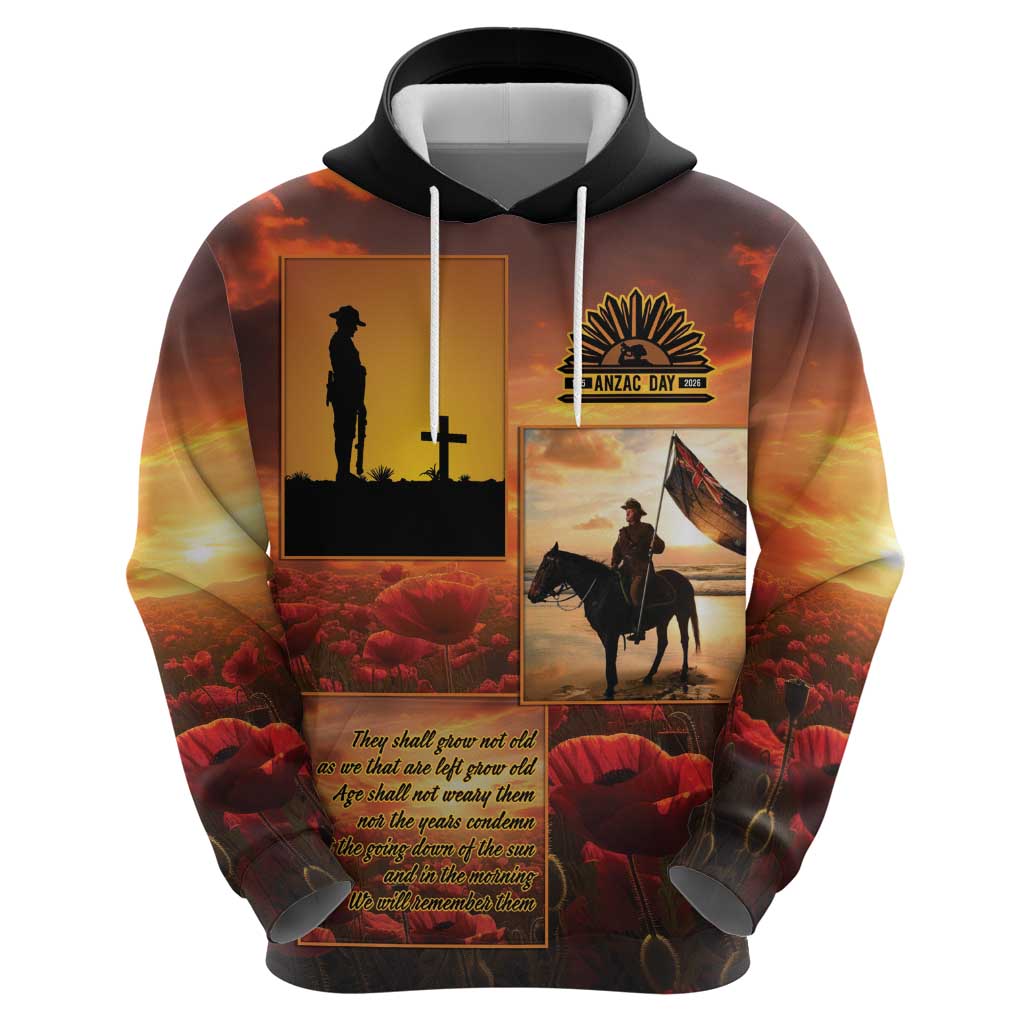 ANZAC Day Film Reel Lest We Forget Zip Hoodie Australia NZ Memorial