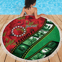 Personalised Cook Islands ANZAC 1915-2026 Filmstrip Beach Blanket Lest We Forget 25 April